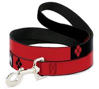 Harley Quinn/Diamonds Black/Red/White - Correa para Mascota, 15,2 x 3,8 cm