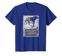 Harley Quinn Inmate Camiseta, Niños, Azul Real, 4 años