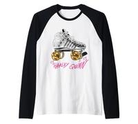 Harley Quinn Roller Skate Disco Vibes Camiseta Manga Raglan