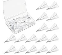 Harloon 24 pines decorativos de avión blanco para mapa, cubículo, tachuelas creativas para tablero de corcho, pines de dibujo, tablero de mensajes, chincheta, suministros de oficina, accesorios de
