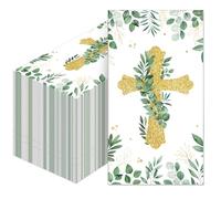Harloon Paquete de 200 servilletas de papel con forma de cruz, desechables, de 2 capas, de 13 x 16 pulgadas, para bautizo, para bautizo, para baby shower, suministros de boda, decoraciones de bautizo