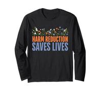 Harm Reduction Saves Lives - Floral Overdose Awareness Manga Larga