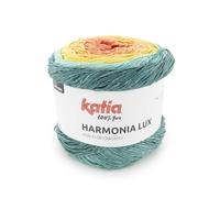 HARMONIA LUX de Katia ovillos de 150 gramos y 475 metros. (103 - Coral-Amarillo limón-Petroleo)