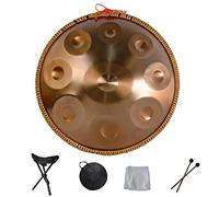 Harmonic Handpan Drum Hand Pan 9 10 12 14 Notas Instrumento de percusión Profesional Handpan de Acero con Bolsa de Viaje Decoración de Cuerda y mazos para meditación Yoga Zen