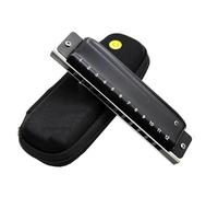 Harmónica Armónica De Blues De 12 Agujeros Armónica Diatónica Profesional Clave C Peine De Aluminio Órgano De Boca De Blues(Black)