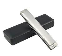Harmónica Armónica De Trémolo De 24 Agujeros Y 48 Tonos En Clave C Órgano De Boca Profesional Para Principiantes Instrumentos Musicales(Silver,GB Tone)