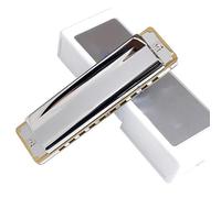 Harmónica Armónica Diatónica De Lengüeta De 10 Agujeros Arpa De Blues Mayor Armónica Profesional Peine De Aluminio Órgano De Boca Instrumentos(D Tone)