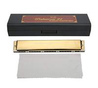 Harmonica Tremolo, 24 hoyos Harmonica Harp Wind Instrumento musical para niños principiantes Regalo de pronunciación clara y tono brillante(oro A #)