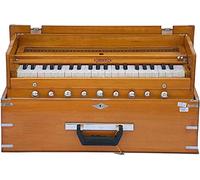 Harmonium BINA 23B, USA, profesional, plegable, Safri, 3 1/2 octavas, 9 paradas, color natural, acoplador, doble caña, bolsa de nylon, instrumento musical indio, Kirtan (PDI-BIE)