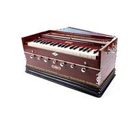 Harmonium BINA n.º 11, armonio indio, edición 2024, 3 1/4 octavas, 7 paradas, 3 notas adicionales, comprobado y reajustado por Aakrati Musicals, color Mahagony, Kirtan, teclado indio,