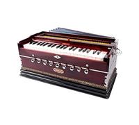 Harmonium by Aakrati Musicals, 9 paradas, en Estados Unidos, estándar, color cereza, 3 1/4 octavas, 7 paradas, 3 notas adicionales, Harmonium BINA n.º 17 STD
