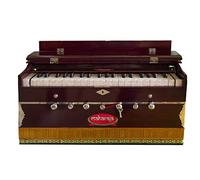 Harmonium by Maharaja Musicals - 3 1/4 octava, doble lengüeta, acoplador, 7 paradas, libro, bolsa, afinado, instrumento musical indio de caoba, armoniums Baja Baaja Vaja (PDI-DB)