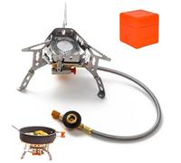 Harmonium Camp Stove, 9900W/6800W Windproof Camping Stove, Windproof Camping Stove,Camping Gas Stove With Piezo Ignition, Outdoor Portable, for Hiking, Camping & Picnics (Single head)