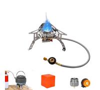 Harmonium Camp Stove - 9900W/7200W Windproof Camping Stove, Camping Gas Stoves W/Piezo Ignition & Adapter, Compatible with Any Fuel Canisters, Portable Windproof Campings Stoves (Single-head)