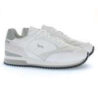 Harmont&Blaine - Zapatillas de hombre de piel y tela con perro salchicha EFM261.060.A40.A0 8051971503665-45, Color blanco., 42 EU
