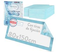 Harmony Care® 120 x Protectores de Cama con Tiras de fijación - 80 x 150 cm absorbentes - Almohadillas Antideslizantes Desechables para incontinencia