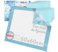 Harmony Care® 50 x Protectores de Cama con Tiras de fijación - 60 x 60 cm absorbentes - Almohadillas Antideslizantes Desechables para incontinencia