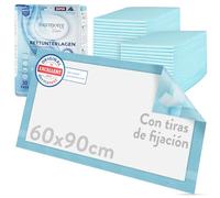 Harmony Care® 60 x Protectores de Cama con Tiras de fijación - 60 x 90 cm absorbentes - Almohadillas Antideslizantes Desechables para incontinencia
