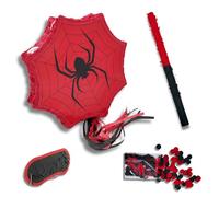HARMOSPHERE Kit Grande Piñata Araña | Tema Superhéroe Rojo y Negro | Fiesta de Cumpleaños Niño | Piñata SPIDER Mexicano para Romper | Capacidad XXL para Dulces Sorpresas | Escape Game Halloween