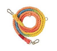 Harnais Chien, Multifonctionnelle à Double Tête Tresse Longe Chien Avec Accessoires en or pour le Camping Voyage Randonnée en Plein Air (Rainbow 210cm*1.2cm)