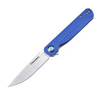 Harnds Cuchillo de bolsillo plegable Wind Flipper Hoja de G10 con cojinetes de cerámica Cuchillo de supervivencia para camping y EDC (azul)
