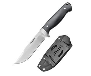 Harnds Defender D2, cuchillo de caza de hoja fija de acero de espiga completa para acampar al aire libre, cuchillo de hoja fija de supervivencia Bushcraft (G10 Griff+Kydex Scheid)