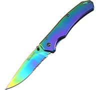 Harnds Pandora Navaja plegable con hoja de acero inoxidable 8Cr14MoV Navaja de bolsillo con cierre de marco y clip de bolsillo (combinación)