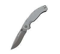 Harnds Timberwolf Cuchillo plegable con hoja de acero D2 de 9.14cm cuchillo de camping con mango backlock G10 filo liso y clip de bolsillo (Gris titanio)