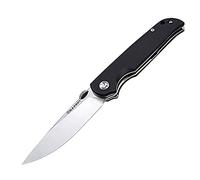 Harnds Vanguard CK7207 Cuchillo Plegable Compacto EDC con Hoja de Acero D2 Cuchillo de Bolsillo Mango de G10 con Clip de Bolsillo Reversible de Dos Posiciones (Satinado+Lavado a la Piedr Negro)