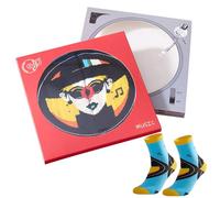 HarnyLoom Calcetines Navidad Mujer Hombre, CD Música Calcetines Termicos Divertidos Navideños Regalos 35-43 (Estilo A)