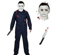 HarnyLoom Disfraz Michael Adulto, Terror Asesino Mono Halloween Hombres con Mascara Michael Halloween Cosplay (S)
