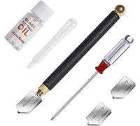 HaroKing Cortador de Vidrio con Aceite de Corte, Cabezal de Corte de 2 mm-20 mm, Herramienta de Corte de Vidrio Con Punta de Carburo para Mosaico de Vidrio Grueso y Azulejos