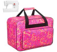 Haroranax Funda de transporte para máquina de coser, bolsa de transporte universal con bolsillos y asas, adecuada para la mayoría de cantantes estándar, Janome (rojo)