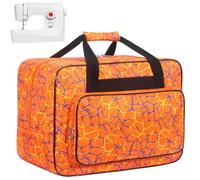 Haroranax Funda de transporte para máquina de coser, bolsa de transporte universal con bolsillos y asas, adecuada para la mayoría de cantantes, hermanos, Janome (naranja)