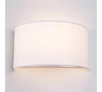 HARPER LIVING Lámpara de pared 1xE27 ES con interruptor, pantalla de tela semicírculo blanca, adecuada para mejorar la iluminación LED, ideal para dormitorios, salas de estar, pasillos, hoteles, B y B