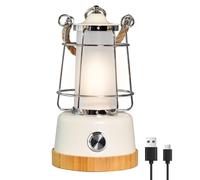 HARPER LIVING Linterna LED retro recargable para camping, resistente al agua, 6 W, 370 lúmenes, batería externa de 5000 mAh, regulable y con cambio de color, ideal para salón