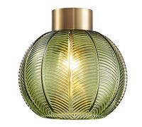 HARPER LIVING Pantalla de cristal verde, lámpara colgante de fácil ajuste, elegante pantalla de cristal verde con parte superior de oro antiguo, bonita sombra, 20,5 cm de diámetro (verde)