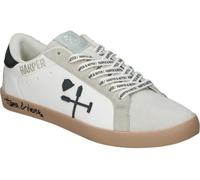 HARPER&NEYER | Zapatillas Casual HARPER&NEYER Superbowl para Hombre - Deportiva Blanca con Detalles en Beige y Negro - Sneakers con Cordones - Moda - Cómodas y Versátiles - Tendencia - 42