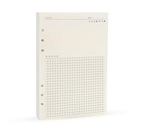 Harphia Cuaderno espiral Refill - Cartuchos para agenda A5, 6 anillos, recambio para filofax/diario personal, 45 hojas/90 páginas, (A5, 14,59 x 27 cm, cuaderno de notas)