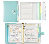 Harphia Planificador A5 con carpeta de anillas A5, plan mensual y papel de recarga de lista, regla de marcadores y bolsa de presupuesto incluida, uso como organizador personal filofax (23.5x18.5 cm)