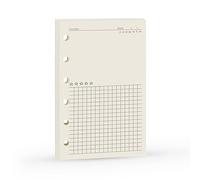 Harphia Recambio de planificador A7, agenda A7, diario, notas, papel para agenda Filofax, 6 agujeros/papel de 100 g/m², inserciones para planificador extraíble, 6 anillas, 12,5 x 8,2 cm