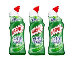 Harpic - Lote de 3 geles de WC fosas sépticas menta - 750 ml