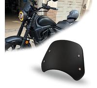 HARPUOU Deflector de viento universal de metal para motocicleta, parabrisas frontal con soporte para motocicleta de 5 a 7 pulgadas, faro LED