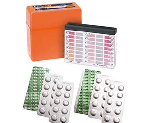 harren24 Kit de prueba con 60 pastillas de prueba (Rapid) - Medidor de la calidad del agua y caja de 30x DPD1 Cloro 30x Rojo Fenol Valor en pH - Análisis del agua de la piscina (60 pastillas + Tester)