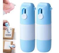 Harresa 2-in-1 Thermal Paper Eraser Pen & Craft Knife, 2026 New Water-Based Thermal Label Correction Marker with Mini Box Cutter, One Smear Printed Text Covering - Liquid Redacting Marker (Blue*2)