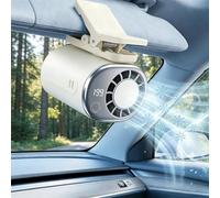 Harresa Car Clip On Fan Air Conditioner with LED Display - 360° Rotation, 199 Speeds Adjustabl, USB Rechargeable Personal Fan, Hands-Free Clip On Fan for Cars, Work, Camping (C)