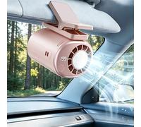 Harresa Car Clip On Fan Air Conditioner with LED Display - 360° Rotation, 199 Speeds Adjustabl, USB Rechargeable Personal Fan, Hands-Free Clip On Fan for Cars, Work, Camping (D)