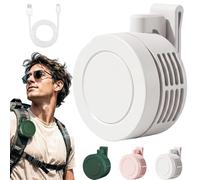 Harresa Mini Clip On Fan - 2026 New Portable Whirlwind Clip Fan for Waist & Body, 3 Speeds Cooling Rechargeable Bladeless for Clothes (C)