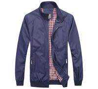 Harrington - Chaqueta bómber deportiva elegante e informal de peso medio para hombre, azul marino, M