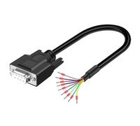 Harrisen Conector DB9 hembra sin soldadura con cable de repuesto de 1,5 m 26 AWG, carcasa de plástico RS232 D-SUB serie a 9 pines puerto terminal hembra adaptador conector Breakout Board
